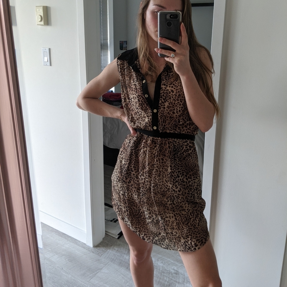 Leopard print spring dress